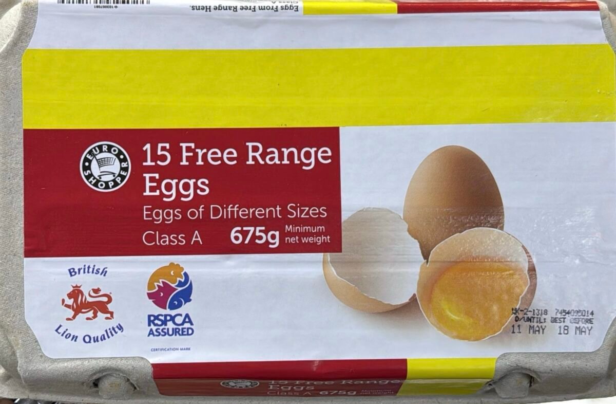 15 Free Range Eggs – Mixed Sizes (675g) - Image 1