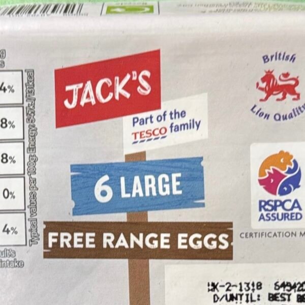 Jack’s 6 Large Free Range Eggs